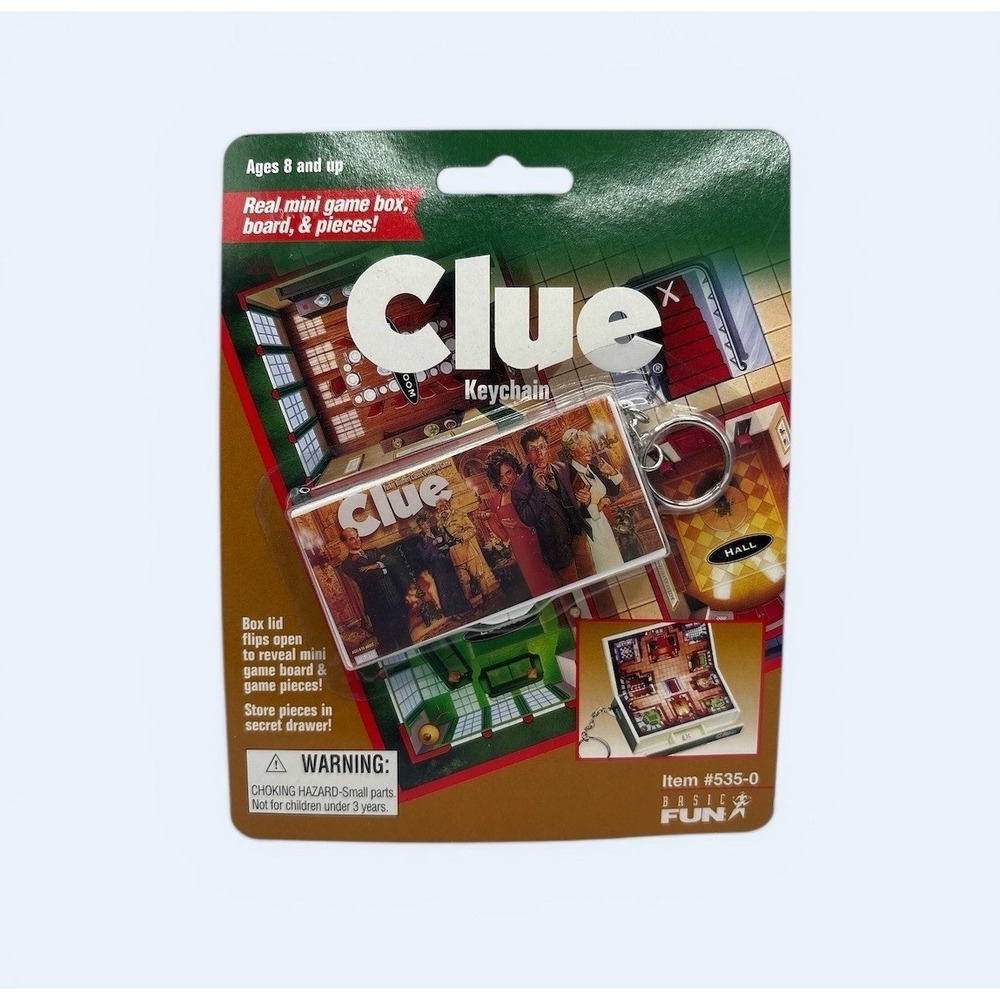 Clue‎ Keychain New Sealed 1998 Basic Fun Mini Travel Board Game